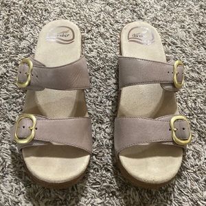 Dansko Sophie chunky platform sandal gray tan size 38